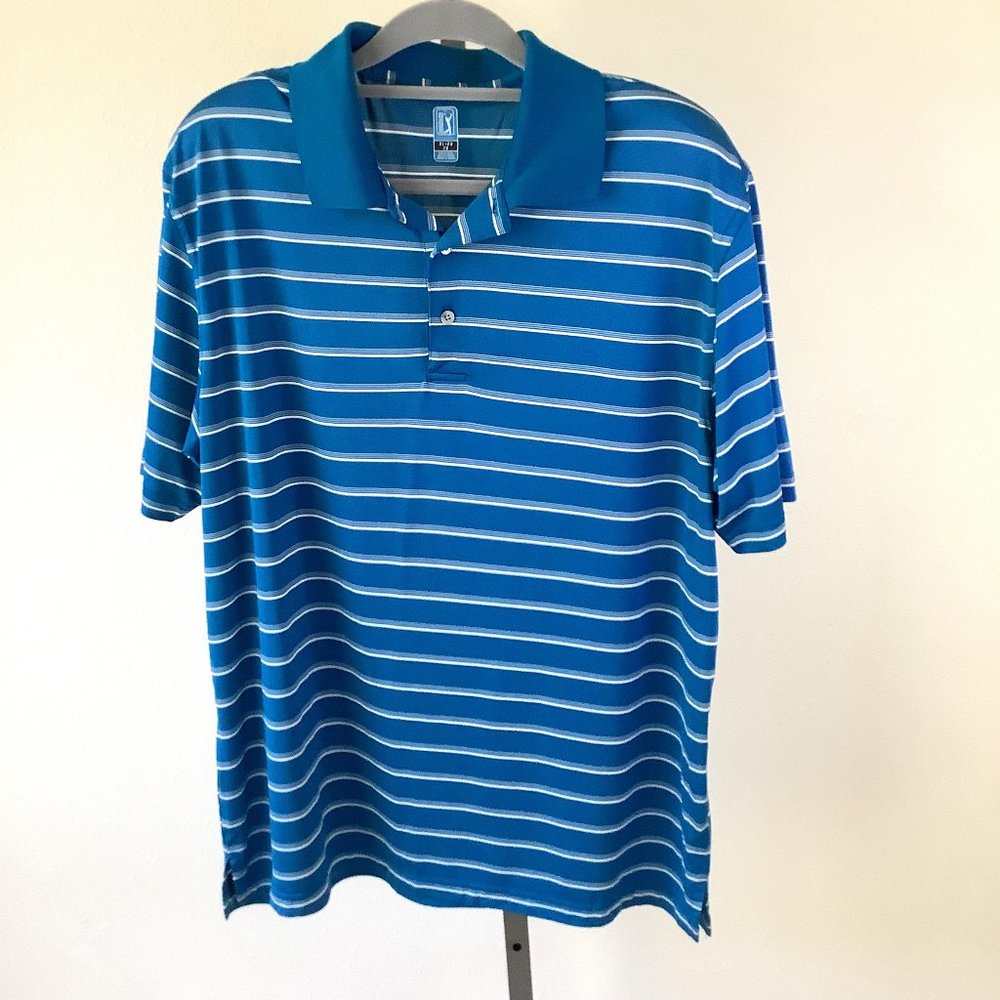 PGA Tour Men's Golf Striped Polo